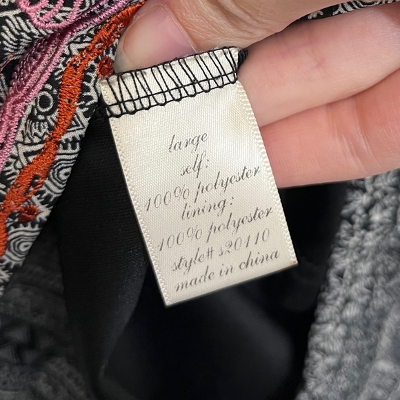 tribal aztec print flowy  printed skirt blue rain size 1 - Picture 2 of 7